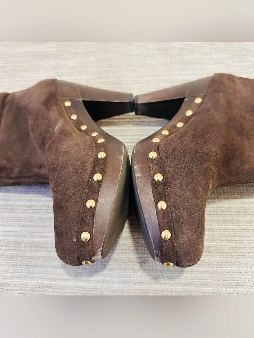 Michael Kors Parker Convertible Suede Fur Clog Boots Mid-Calf / Ankle Brown 8M